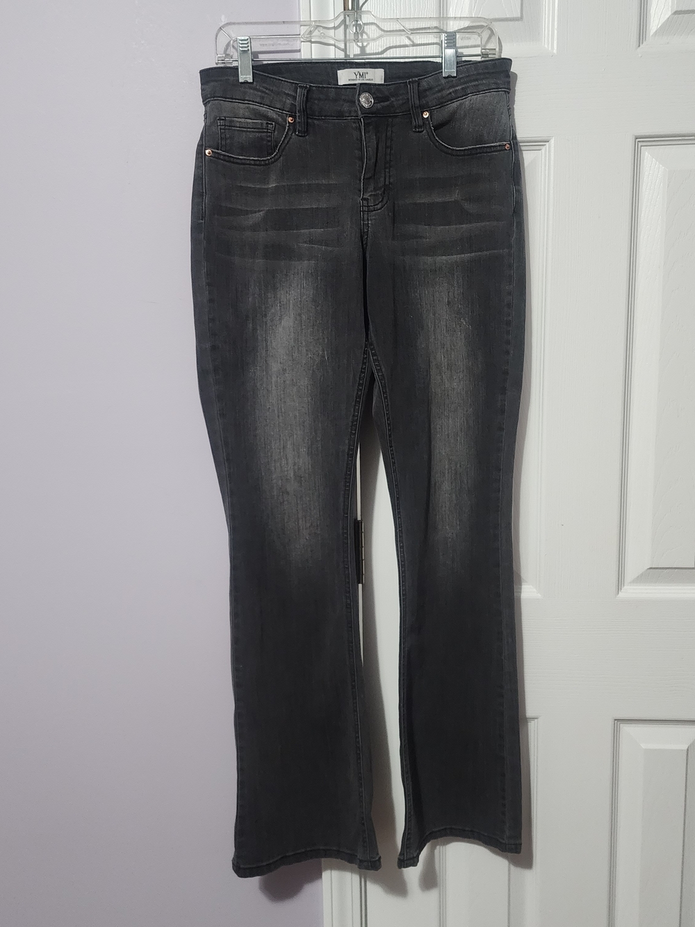 YMI Women's Gray Flare Jeans - Washed Look